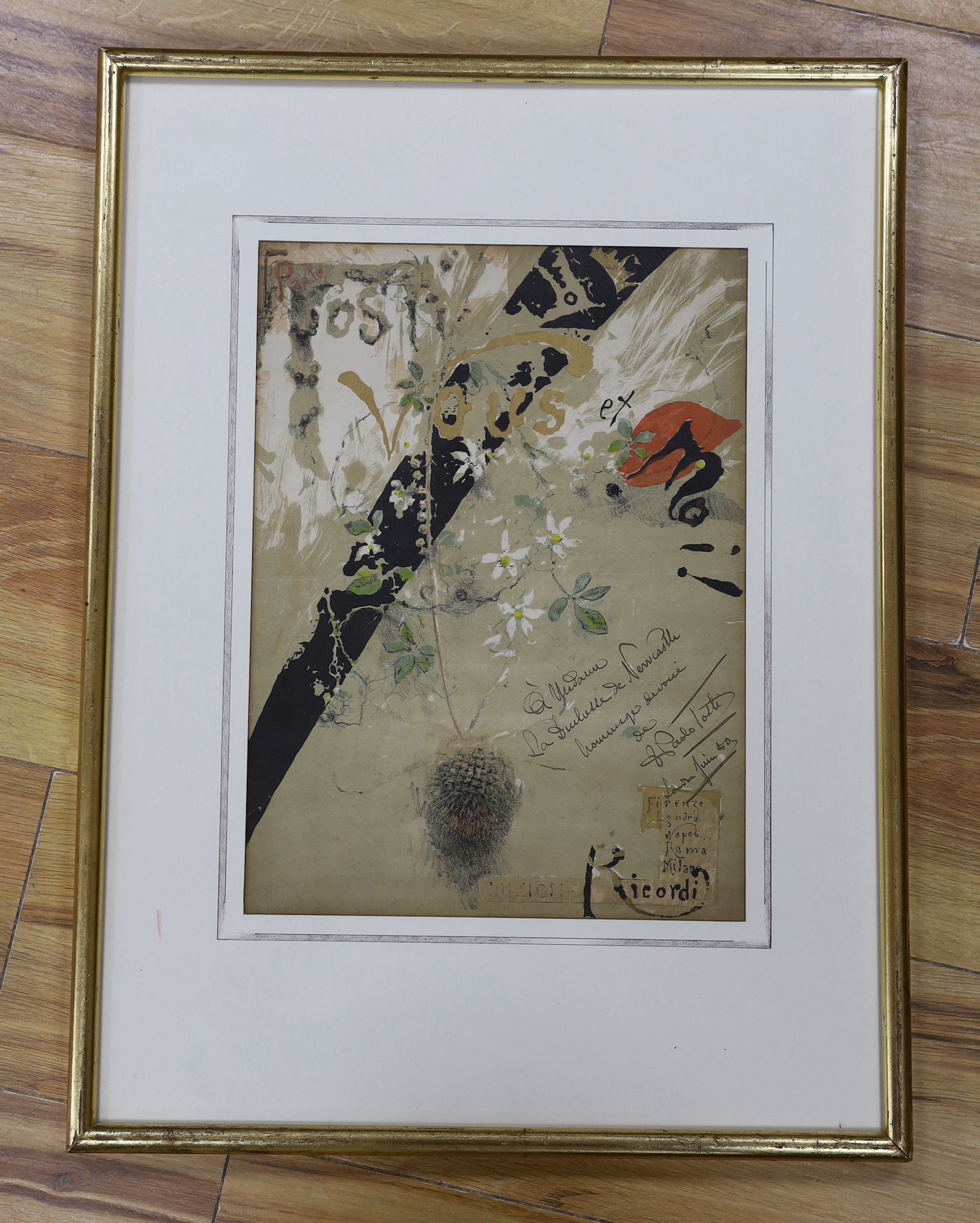 Paolo Tothi, lithograph, ‘Vous et Moi!’, signed in ink with presentation inscription dated Juin 80, 34 x 25cm